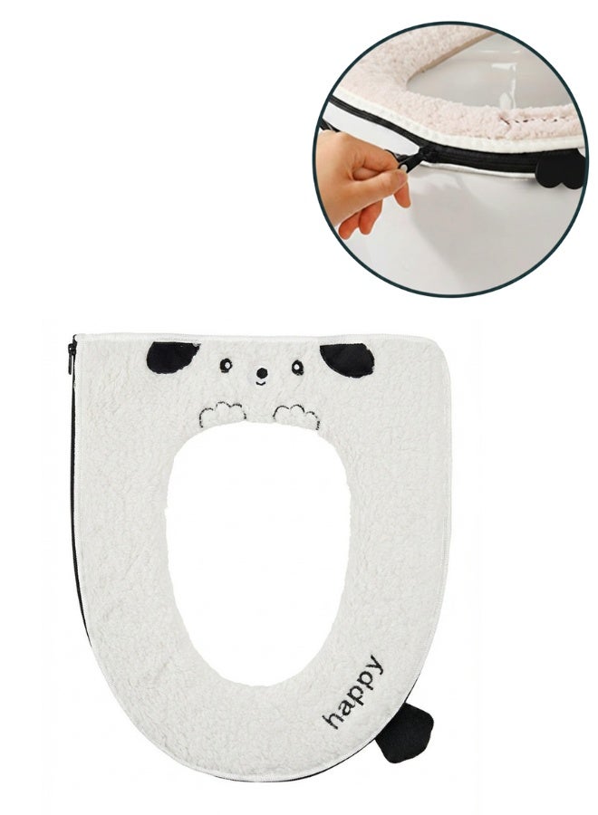 Stylish Padded Toilet Seat Cover with Handle – Waterproof Winter Cushion, Zipper Design, Soft and Comfortable Toilet Seat Accessory - Image 1